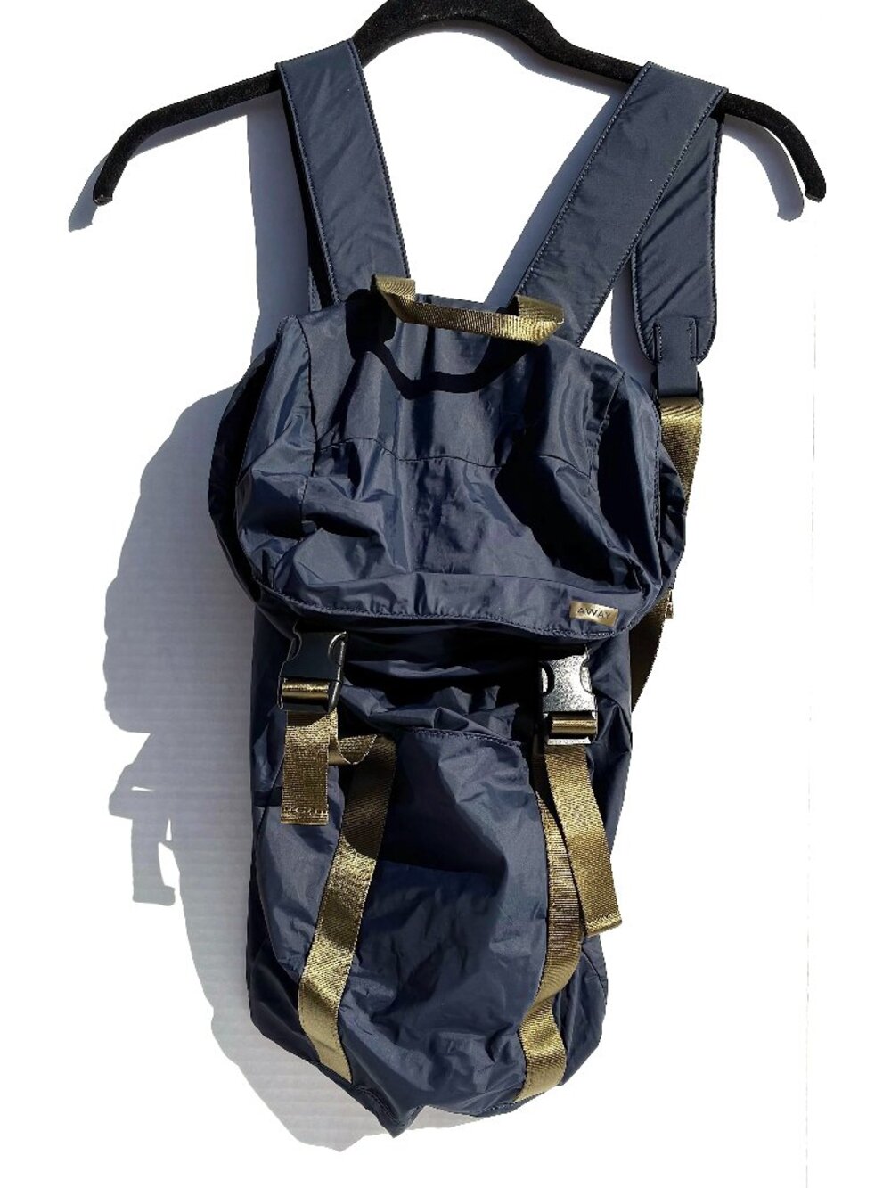 Away Packable Water-Resistant Backpack, Navy/Tan